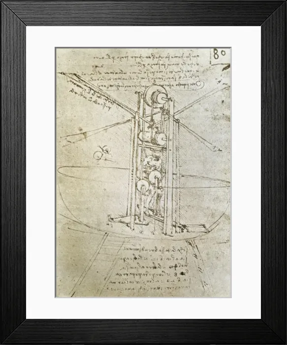 Framed Print : Flying machine. ca. 1487. Renaissance art. Cinquecento Framed Print : Flying machine. ca. 1487. Renaissance art. Cinquecento