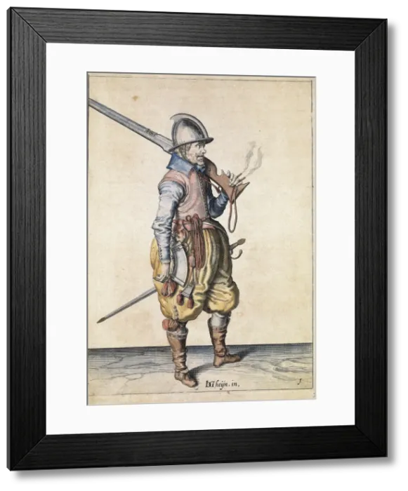 Framed Print : Harquebusier (c. 1600). Etching Framed Print : Harquebusier (c. 1600). Etching