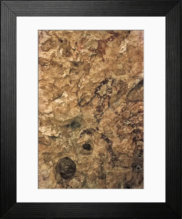 Framed Print : SPAIN. Alpera. Alpera Cave paintings Man wearing Framed Print : SPAIN. Alpera. Alpera Cave paintings Man wearing
