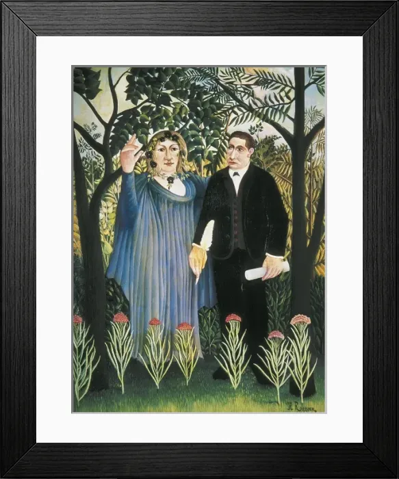 Framed Print : Rousseau, Henri (1844-1910). The Muse inspiring Framed Print : Rousseau, Henri (1844-1910). The Muse inspiring