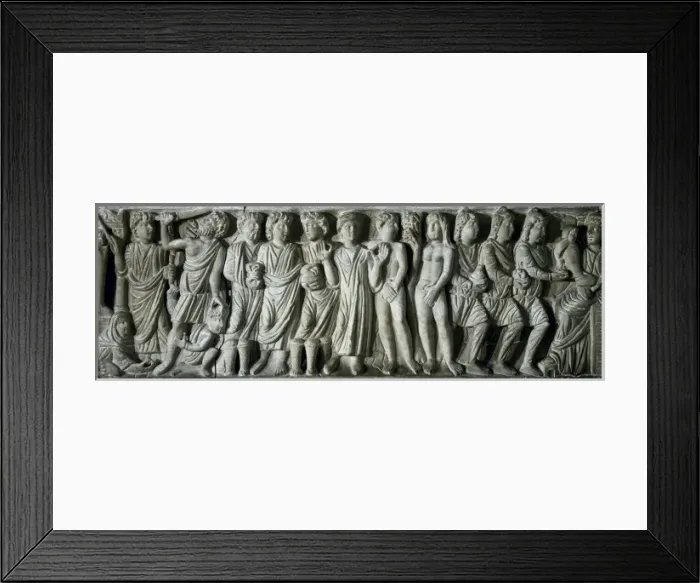 Framed Print : Frieze. Constatines period. 4th c. The front Framed Print : Frieze. Constatines period. 4th c. The front