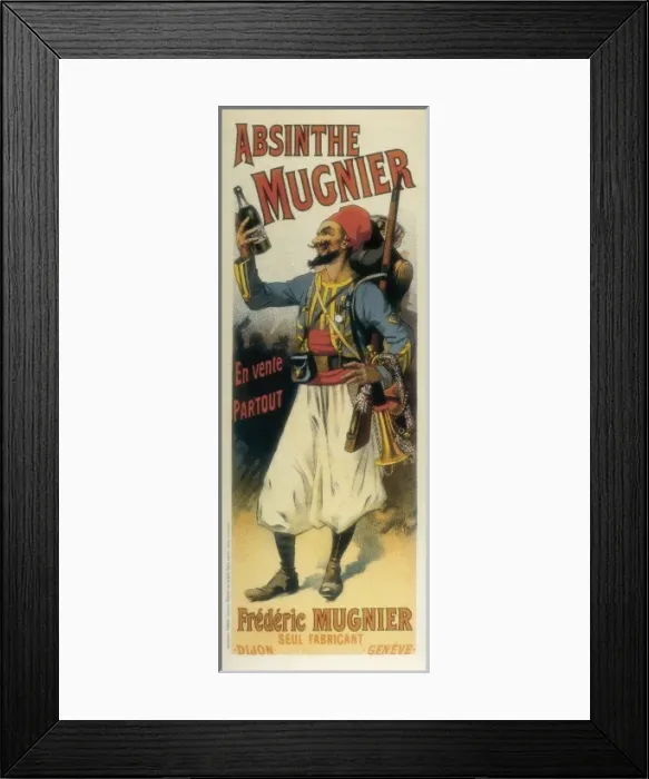 Framed Print : Advertisement sign for absinthe Mugnier, 1895 Framed Print : Advertisement sign for absinthe Mugnier, 1895