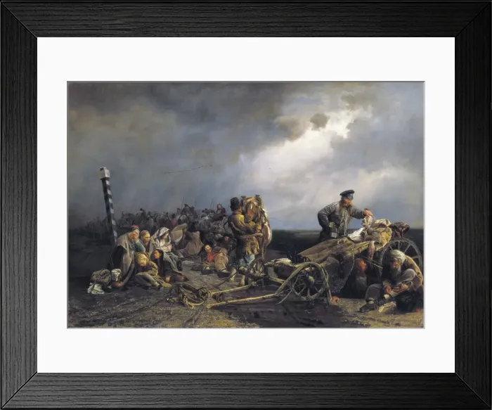 Framed Print : YACOBI, Valeri I. (1834-1902). The stop of Framed Print : YACOBI, Valeri I. (1834-1902). The stop of