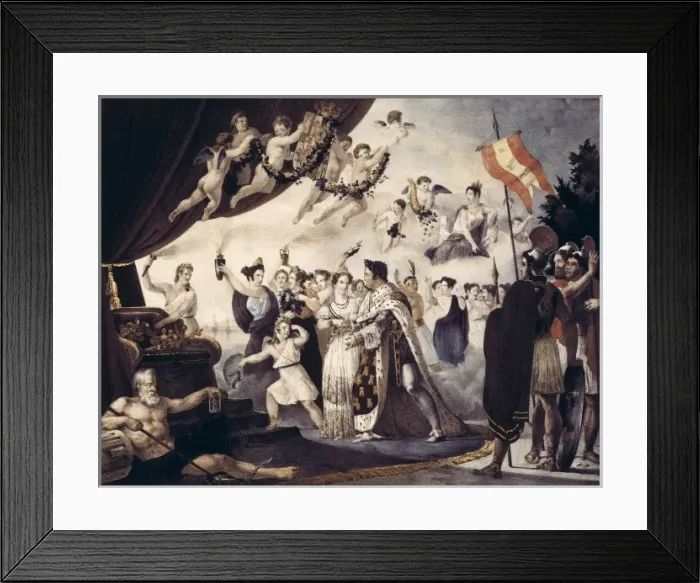 Framed Print : Spain (1829). Allegory of the wedding between Framed Print : Spain (1829). Allegory of the wedding between