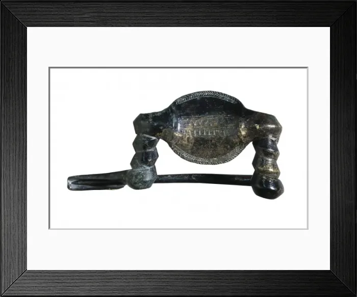 Framed Print : Double springed fibula. Iron Age. Decorative Framed Print : Double springed fibula. Iron Age. Decorative