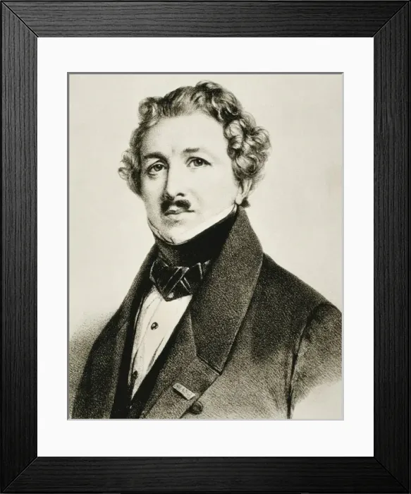 Framed Print : DAGUERRE, Louis-Jacques-Mande (1787-1851). French Framed Print : DAGUERRE, Louis-Jacques-Mande (1787-1851). French