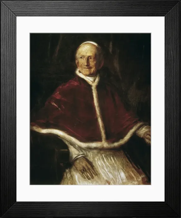 Framed Print : LEO XIII (1810-1903). Pope (1878-1903). Oil on Framed Print : LEO XIII (1810-1903). Pope (1878-1903). Oil on