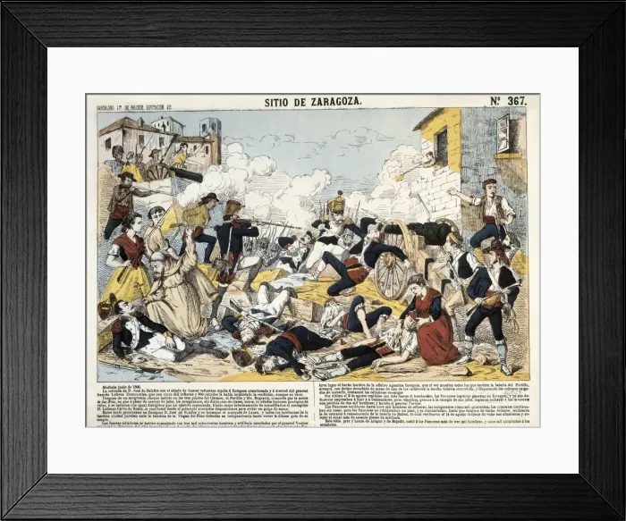Framed Print : Spain. Peninsular War. Siege of Zaragoza (Juin-August Framed Print : Spain. Peninsular War. Siege of Zaragoza (Juin-August