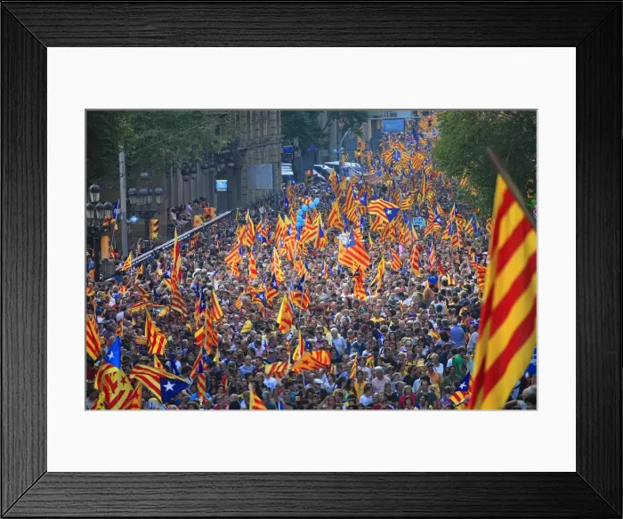 Framed Print : SPAIN. Barcelona. National Day of Catalonia ( Diada ) Framed Print : SPAIN. Barcelona. National Day of Catalonia ( Diada )