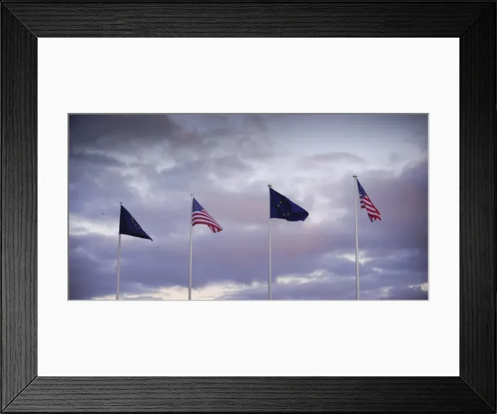 Framed Print : PORTUGAL. Lisbon. European flags flies next to Framed Print : PORTUGAL. Lisbon. European flags flies next to