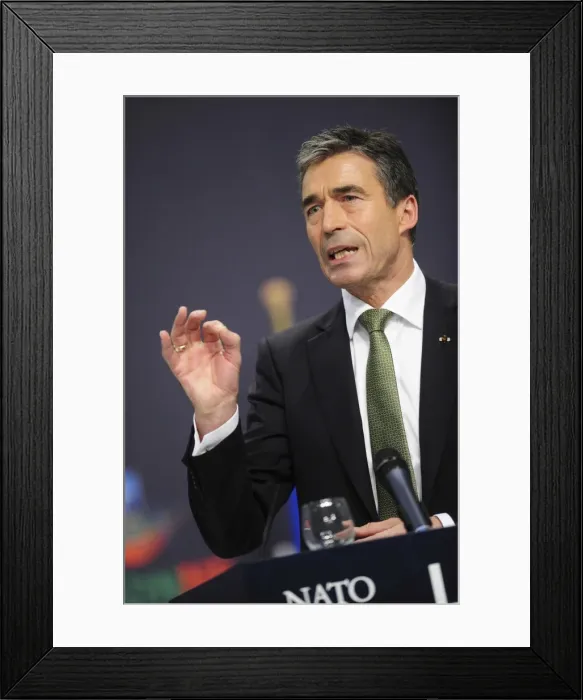Framed Print : PORTUGAL. Lisbon. NATO Secretary General Anders Framed Print : PORTUGAL. Lisbon. NATO Secretary General Anders