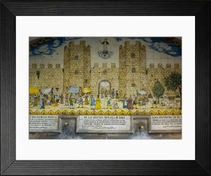 Framed Print : SPAIN. Barcelona. Gothic Quarter. Ceramics panel Framed Print : SPAIN. Barcelona. Gothic Quarter. Ceramics panel