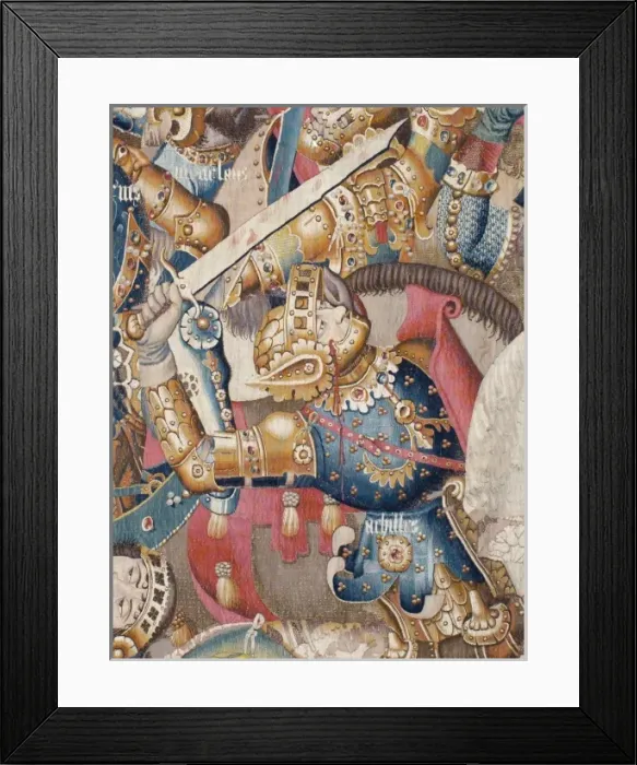 Framed Print : The Trojan War: Achilles Death. ca. 1470. Left Framed Print : The Trojan War: Achilles Death. ca. 1470. Left