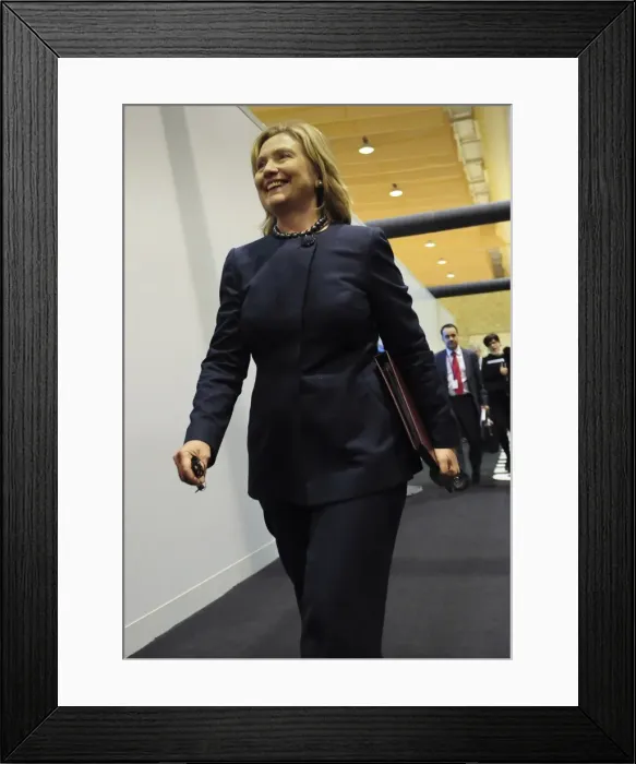 Framed Print : PORTUGAL. Lisbon. US Secretary of State Hillary Framed Print : PORTUGAL. Lisbon. US Secretary of State Hillary