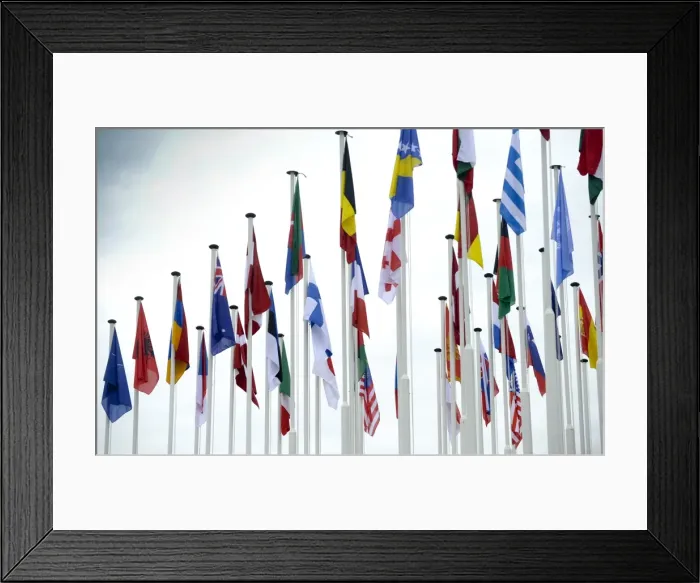 Framed Print : PORTUGAL. Lisbon. Flags of NATO (North Atlantic Framed Print : PORTUGAL. Lisbon. Flags of NATO (North Atlantic