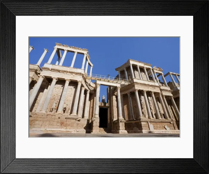 Framed Print : SPAIN. M鲩da. Roman Theatre. Wall behind