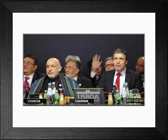 Framed Print : PORTUGAL. Lisbon. Afghanistan President Hamid Framed Print : PORTUGAL. Lisbon. Afghanistan President Hamid