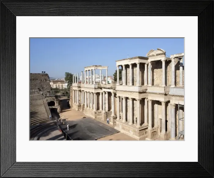 Framed Print : SPAIN. M鲩da. Roman Theatre. View of the proscenio Framed Print : SPAIN. M鲩da. Roman Theatre. View of the proscenio