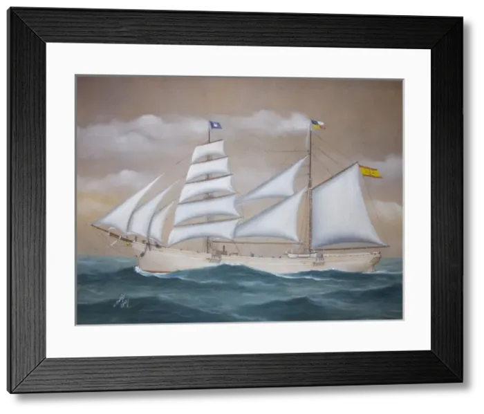 Framed Print : Saint Louis Brigantine. Painting by J. Bastida Framed Print : Saint Louis Brigantine. Painting by J. Bastida