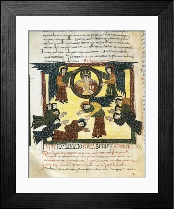 Framed Print : Beatus of Liebana. 10th c. Sheet 150. Death of Framed Print : Beatus of Liebana. 10th c. Sheet 150. Death of