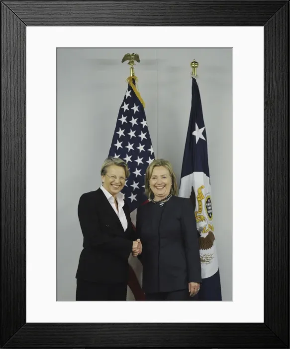 Framed Print : PORTUGAL. Lisbon. US Secretary of State Hillary Framed Print : PORTUGAL. Lisbon. US Secretary of State Hillary