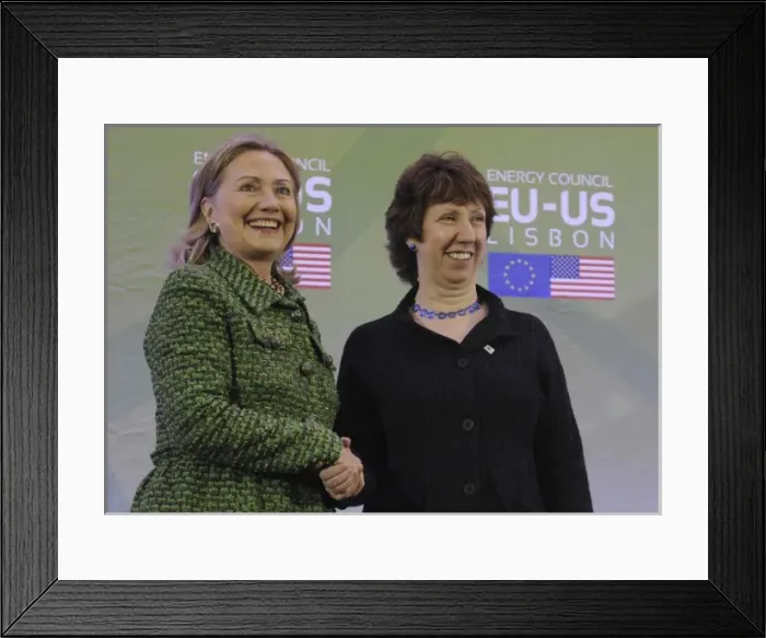 Framed Print : PORTUGAL. Lisbon. US Secretary of State Hillary Framed Print : PORTUGAL. Lisbon. US Secretary of State Hillary