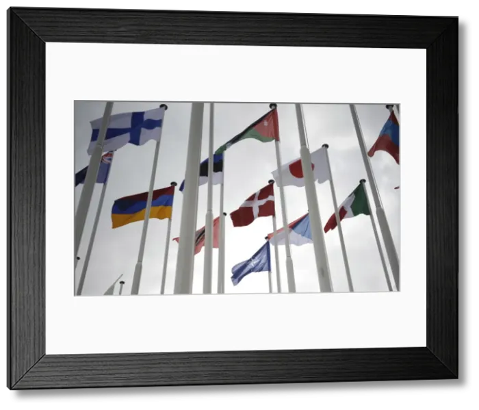 Framed Print : PORTUGAL. Lisbon. Flags of NATO (North Atlantic Framed Print : PORTUGAL. Lisbon. Flags of NATO (North Atlantic