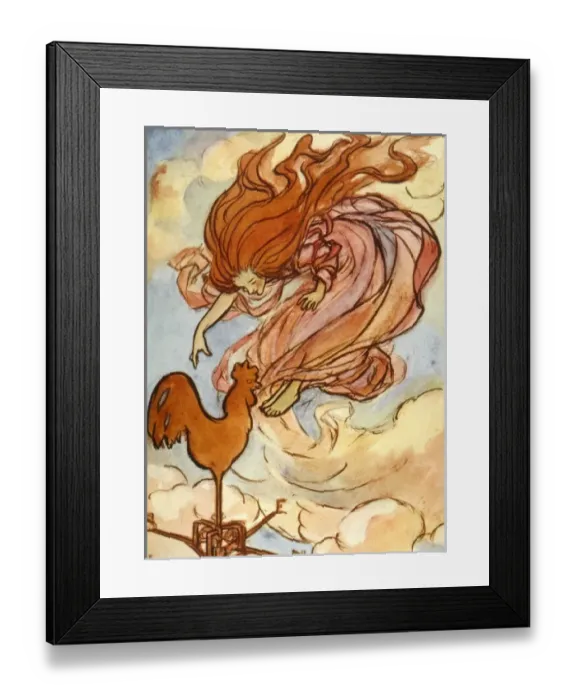 Framed Print : A Wind Elf and a weathercock Framed Print : A Wind Elf and a weathercock