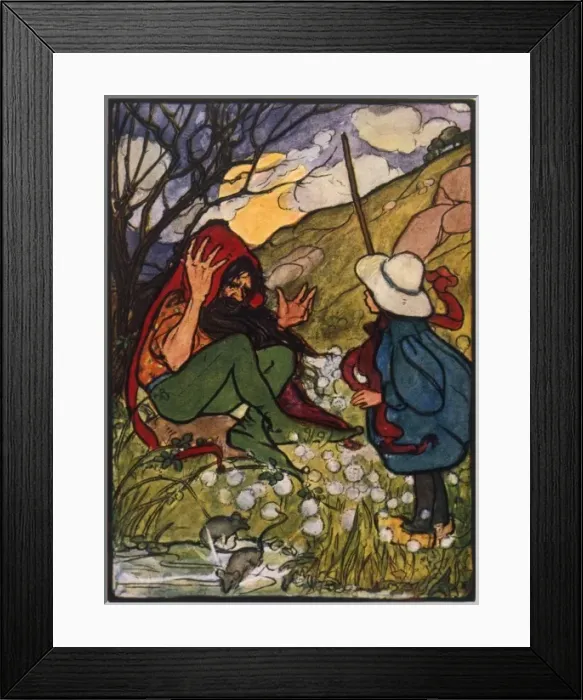 Framed Print : A young girl meets a troll Framed Print : A young girl meets a troll