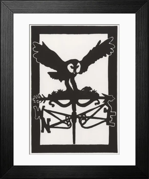 Framed Print : Swooping owl weathervane Framed Print : Swooping owl weathervane