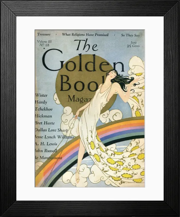 Framed Print : Woman and rainbow magazine cover Framed Print : Woman and rainbow magazine cover