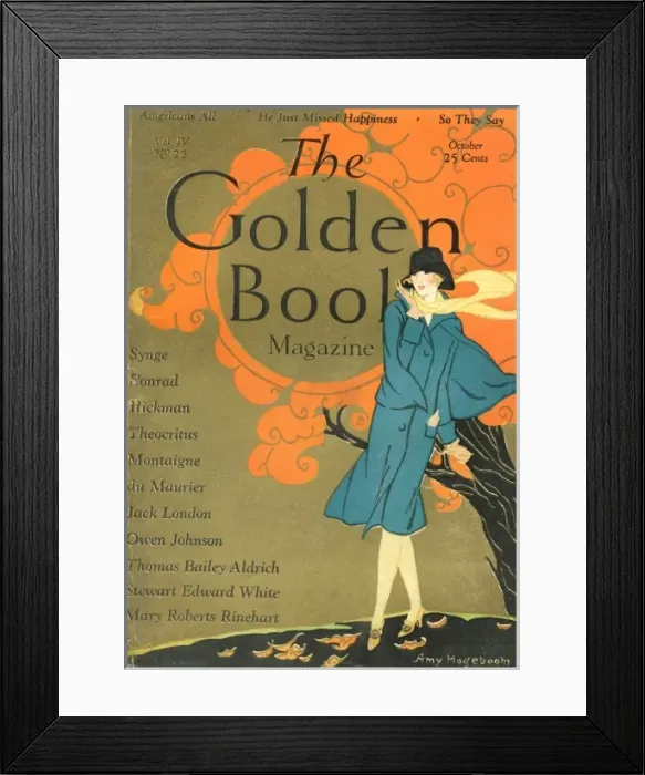 Framed Print : Fashionable woman walking through an autumnal scene Framed Print : Fashionable woman walking through an autumnal scene
