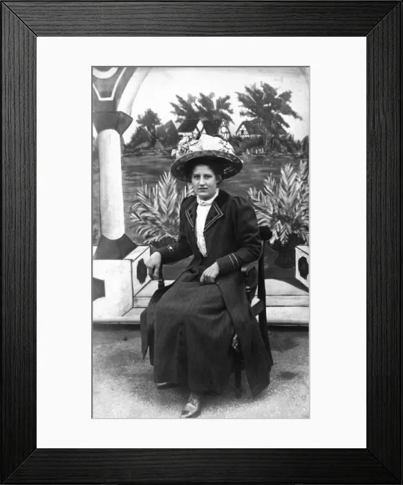 Framed Print : Woman wearing huge hat Framed Print : Woman wearing huge hat