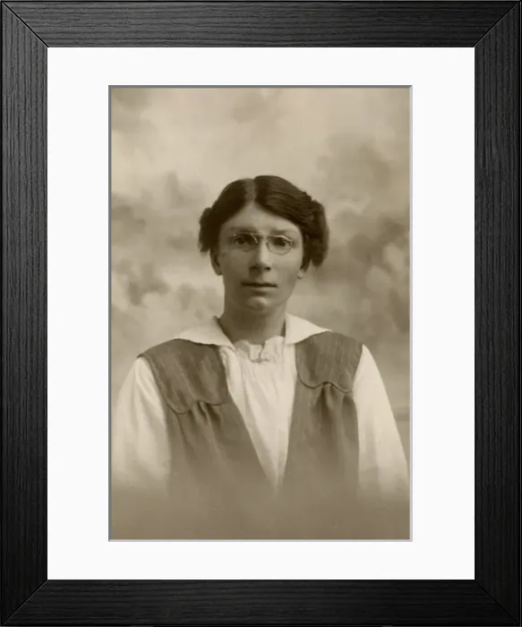 Framed Print : Woman with funny spectacles Framed Print : Woman with funny spectacles