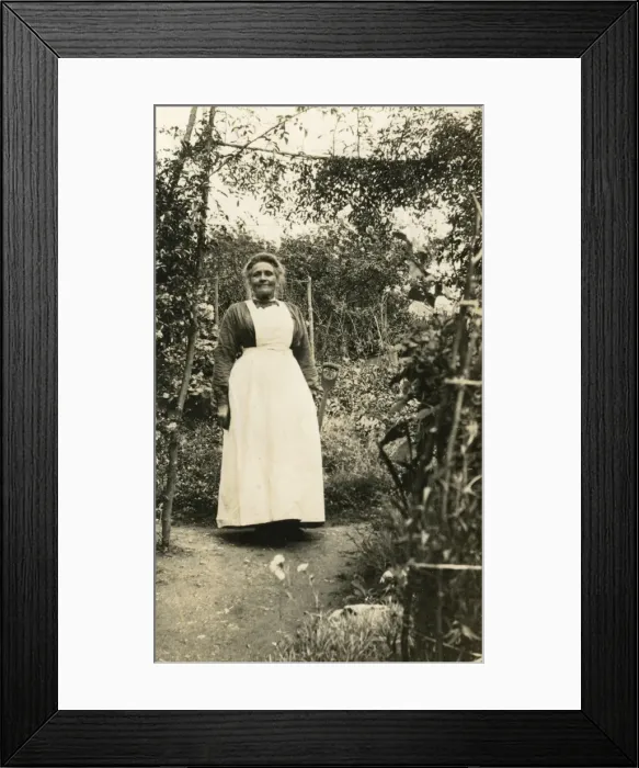 Framed Print : Elderly maid digging in the garden Framed Print : Elderly maid digging in the garden