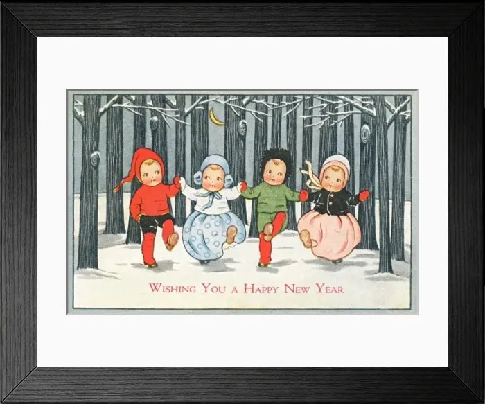 Framed Print : Adorable children in wintry scene Framed Print : Adorable children in wintry scene