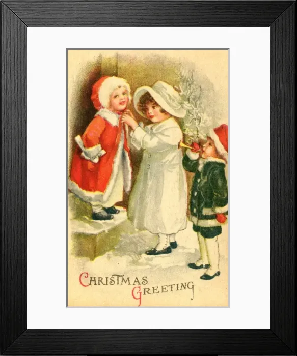 Framed Print : Three children out in the snow Framed Print : Three children out in the snow