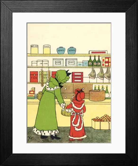 Framed Print : Mother and daughter in a shop Framed Print : Mother and daughter in a shop
