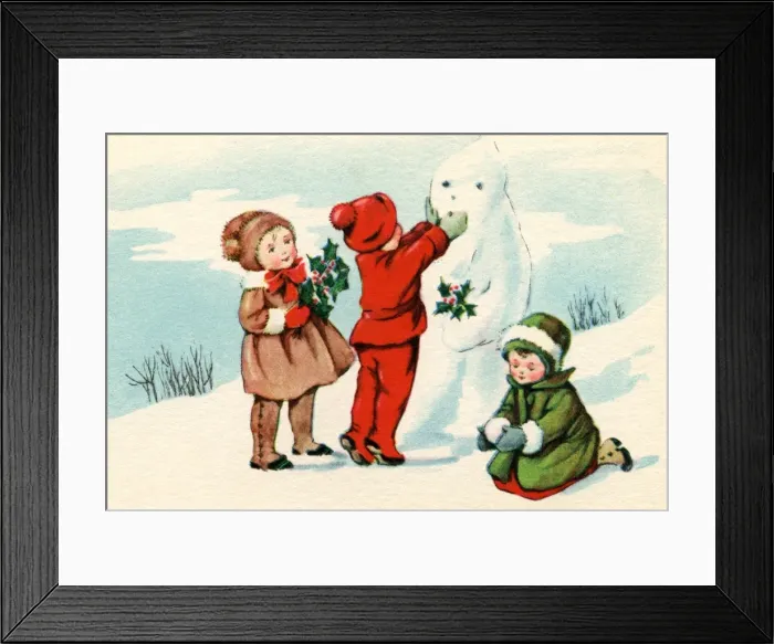 Framed Print : Building a snowman Framed Print : Building a snowman