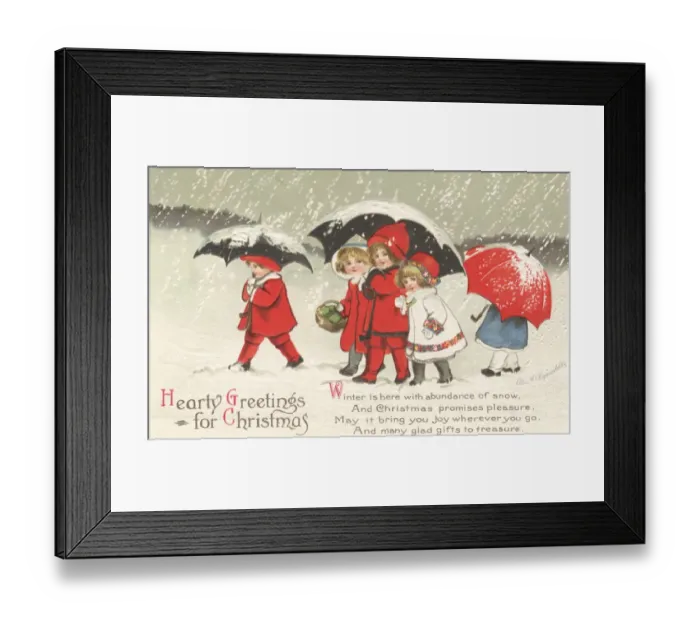 Framed Print : Snowy scene with children Framed Print : Snowy scene with children