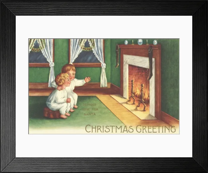 Framed Print : Two little boys waiting for Santa Framed Print : Two little boys waiting for Santa