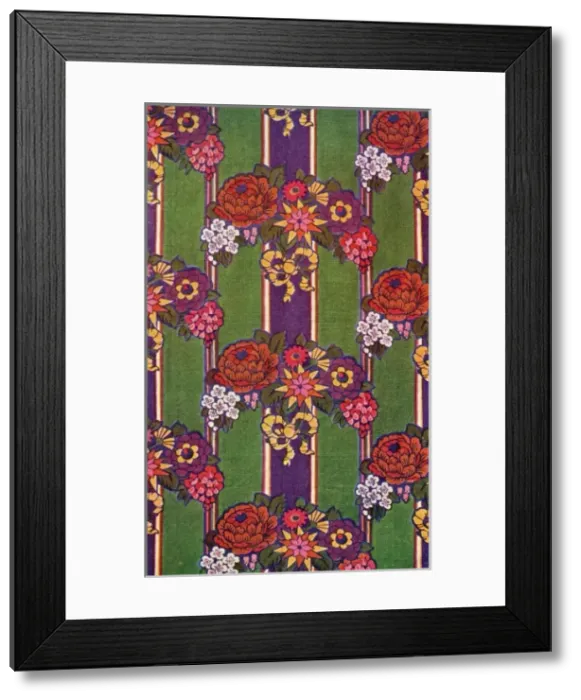 Framed Print : Floral printed linen design Framed Print : Floral printed linen design