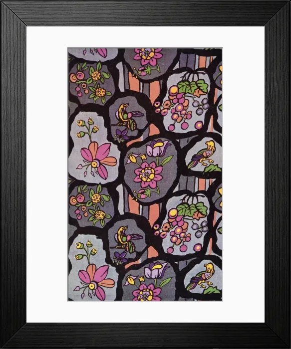 Framed Print : Birds, flowers and fruits pattern for fabric Framed Print : Birds, flowers and fruits pattern for fabric
