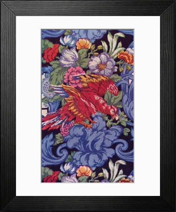 Framed Print : Red bird and flowers Framed Print : Red bird and flowers