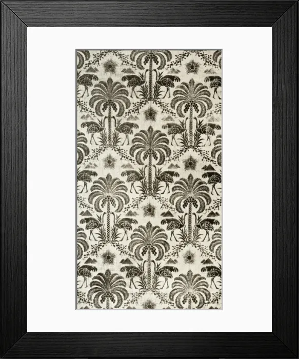 Framed Print : Palm tree and ostrich pattern Framed Print : Palm tree and ostrich pattern
