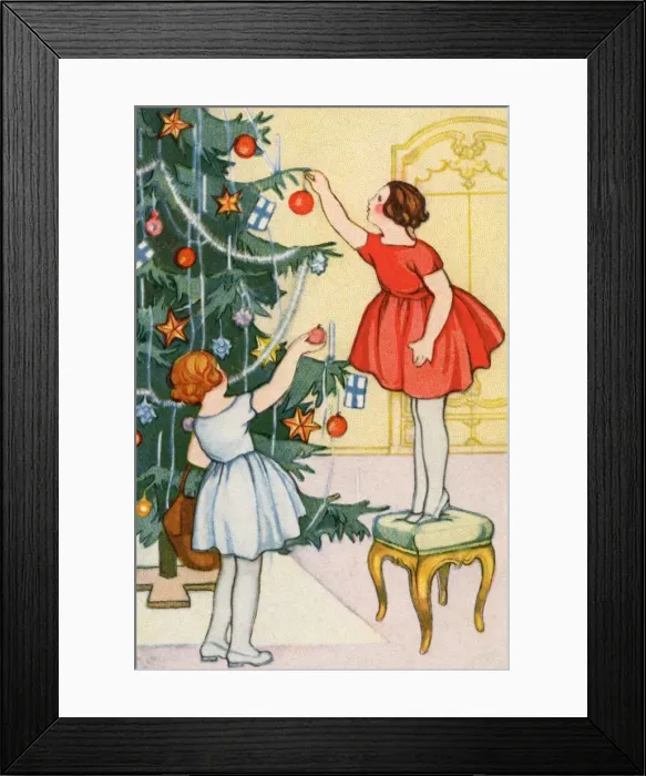 Framed Print : Decorating the Christmas tree Framed Print : Decorating the Christmas tree