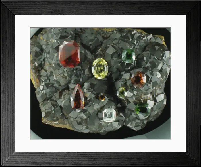 Framed Print : Garnet cut stones Framed Print : Garnet cut stones