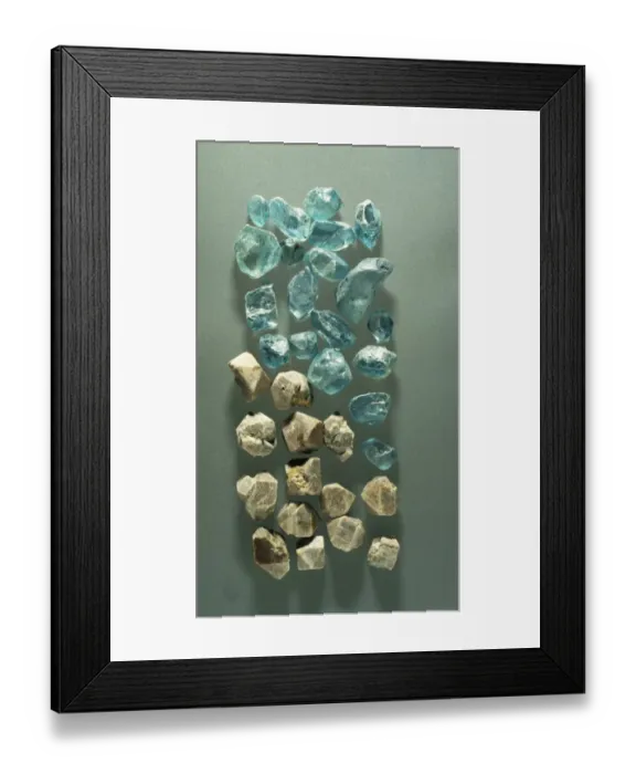 Framed Print : Brown and blue zircons Framed Print : Brown and blue zircons
