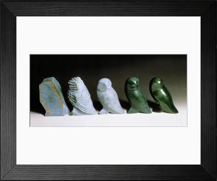 Framed Print : Nephrite owl carving Framed Print : Nephrite owl carving