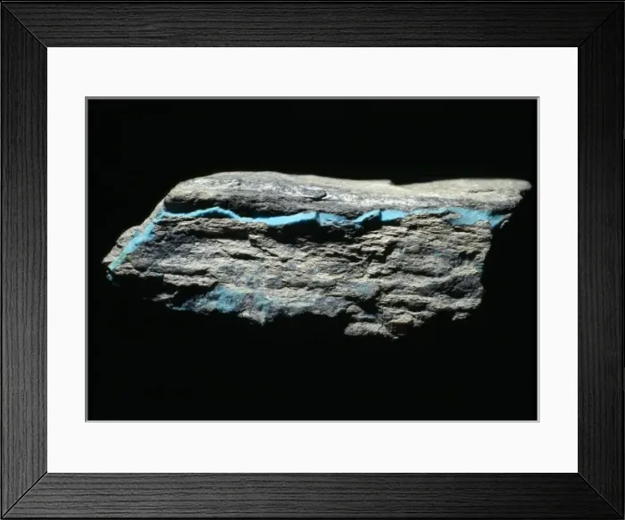 Framed Print : Turquoise vein in shale Framed Print : Turquoise vein in shale